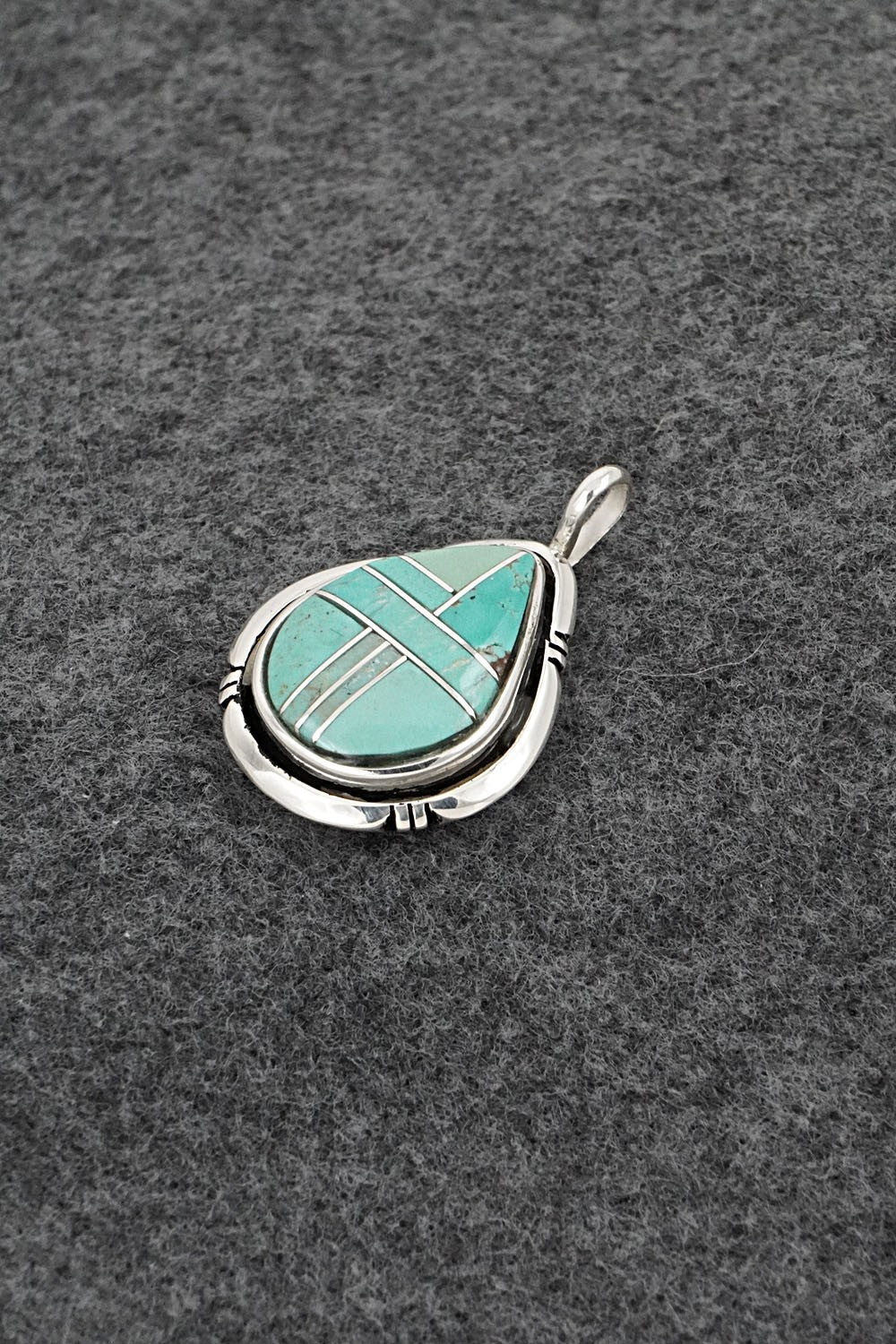 Turquoise & Sterling Silver Pendant - Joseph Martinez