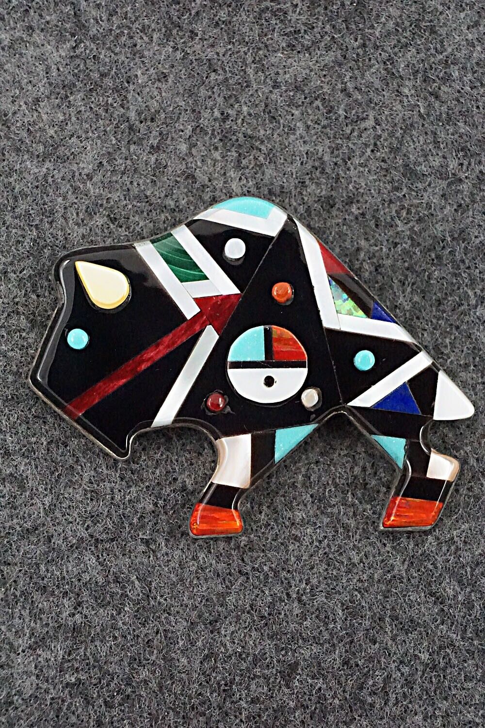 Multi-Stone & Sterling Silver Pendant/Pin - Ernie Ohmsatte