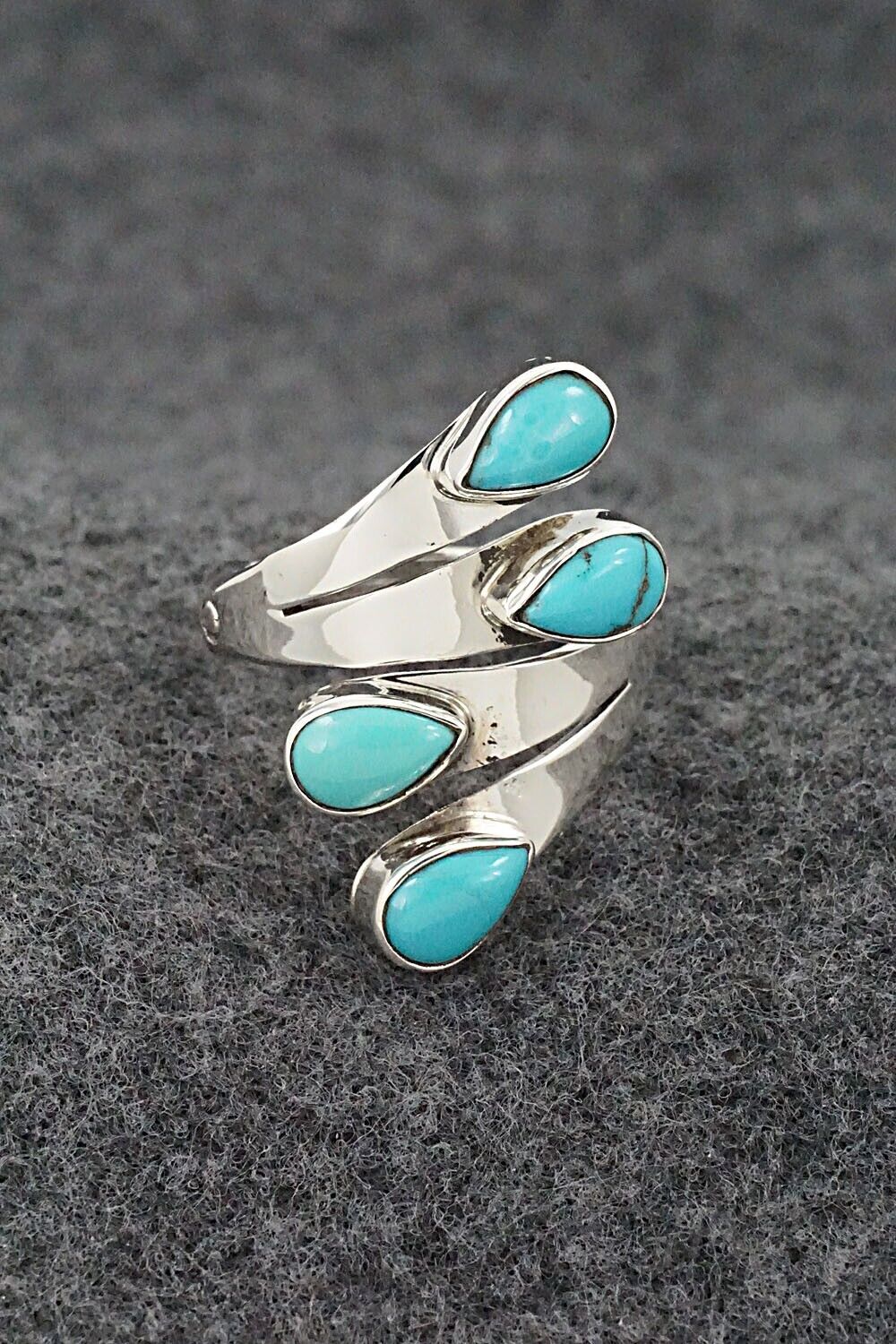 Turquoise & Sterling Silver Ring - Thomas Yazzie - Size 7.5