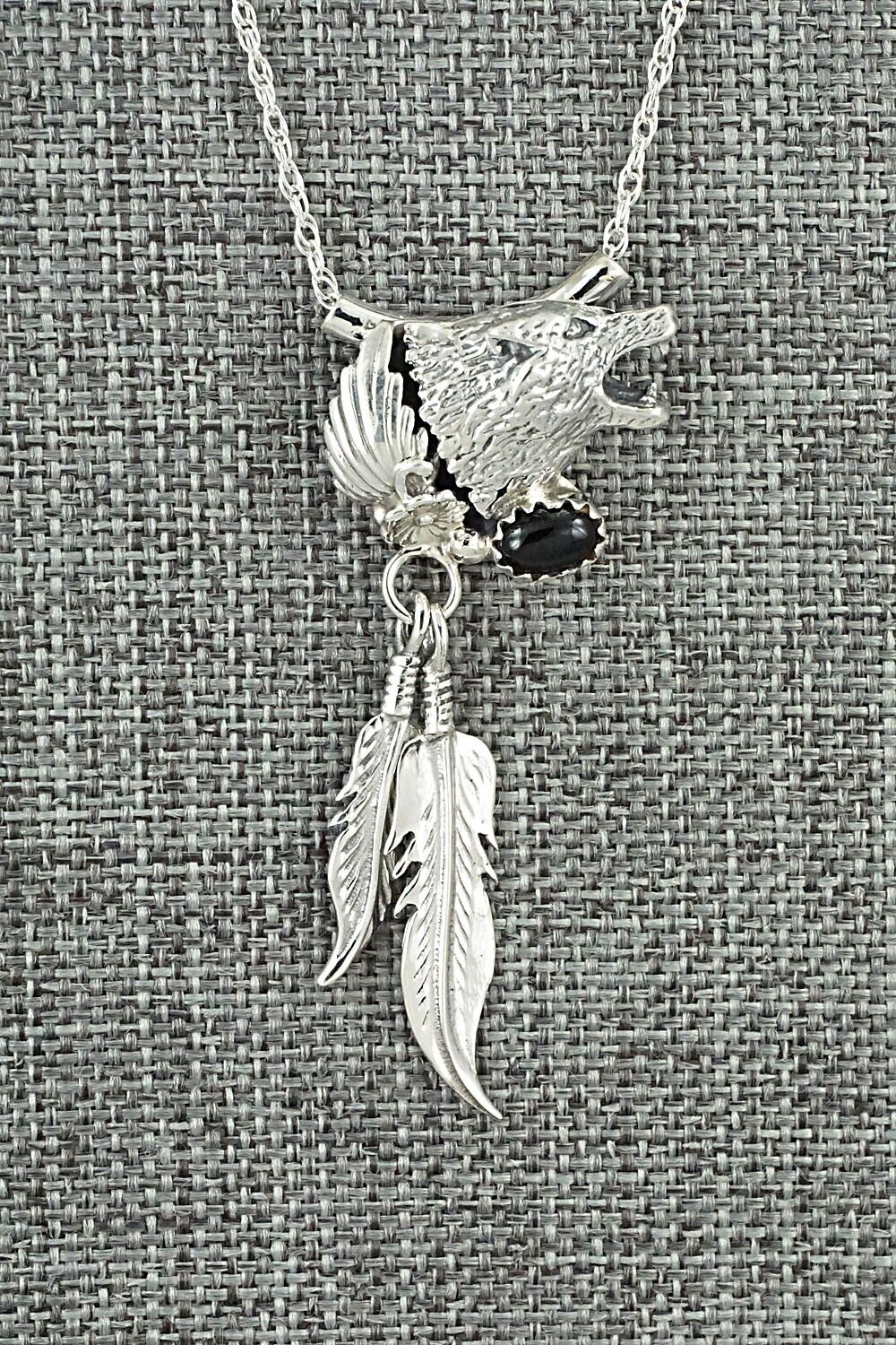 Onyx & Sterling Silver Necklace - Genevieve Francisco
