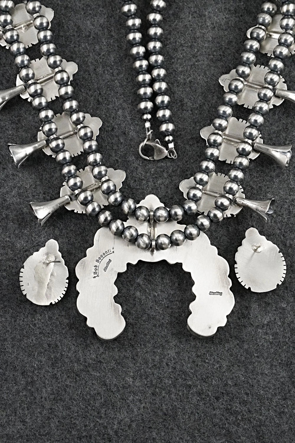 Turquoise & Sterling Silver Squash Blossom Set - Bob Becenti