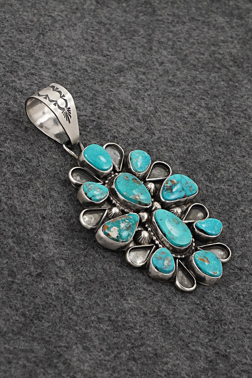 Turquoise & Sterling Silver Pendant - Travis Jim