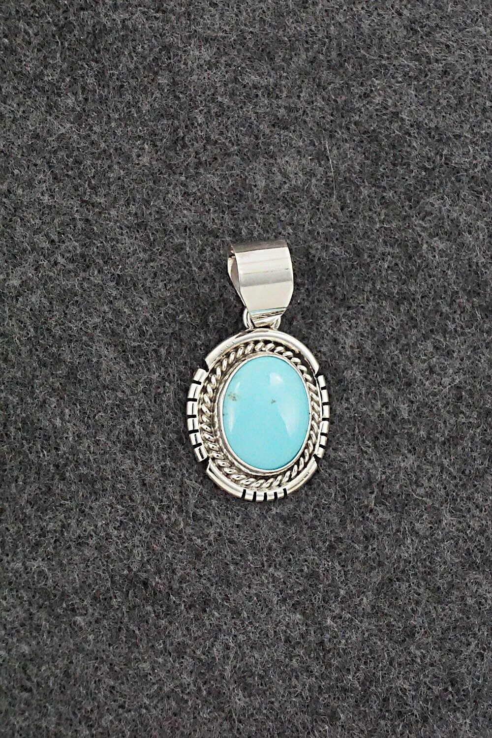 Turquoise & Sterling Silver Pendant - Johnny Frank