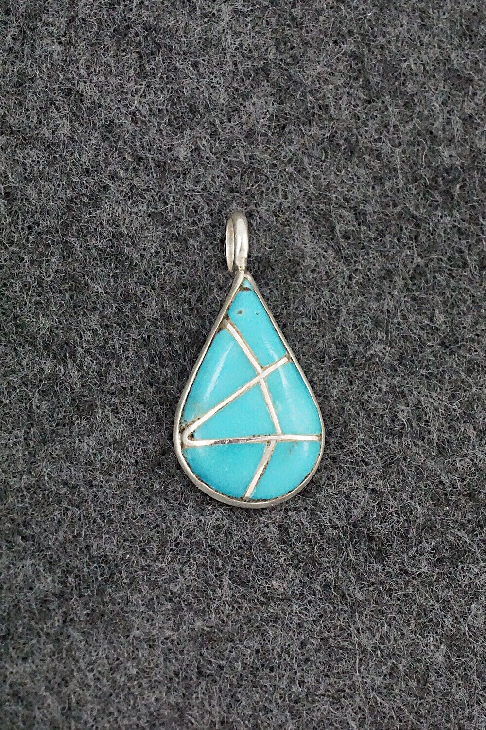 Turquoise & Sterling Silver Inlay Pendant - Laurie Kallestewa