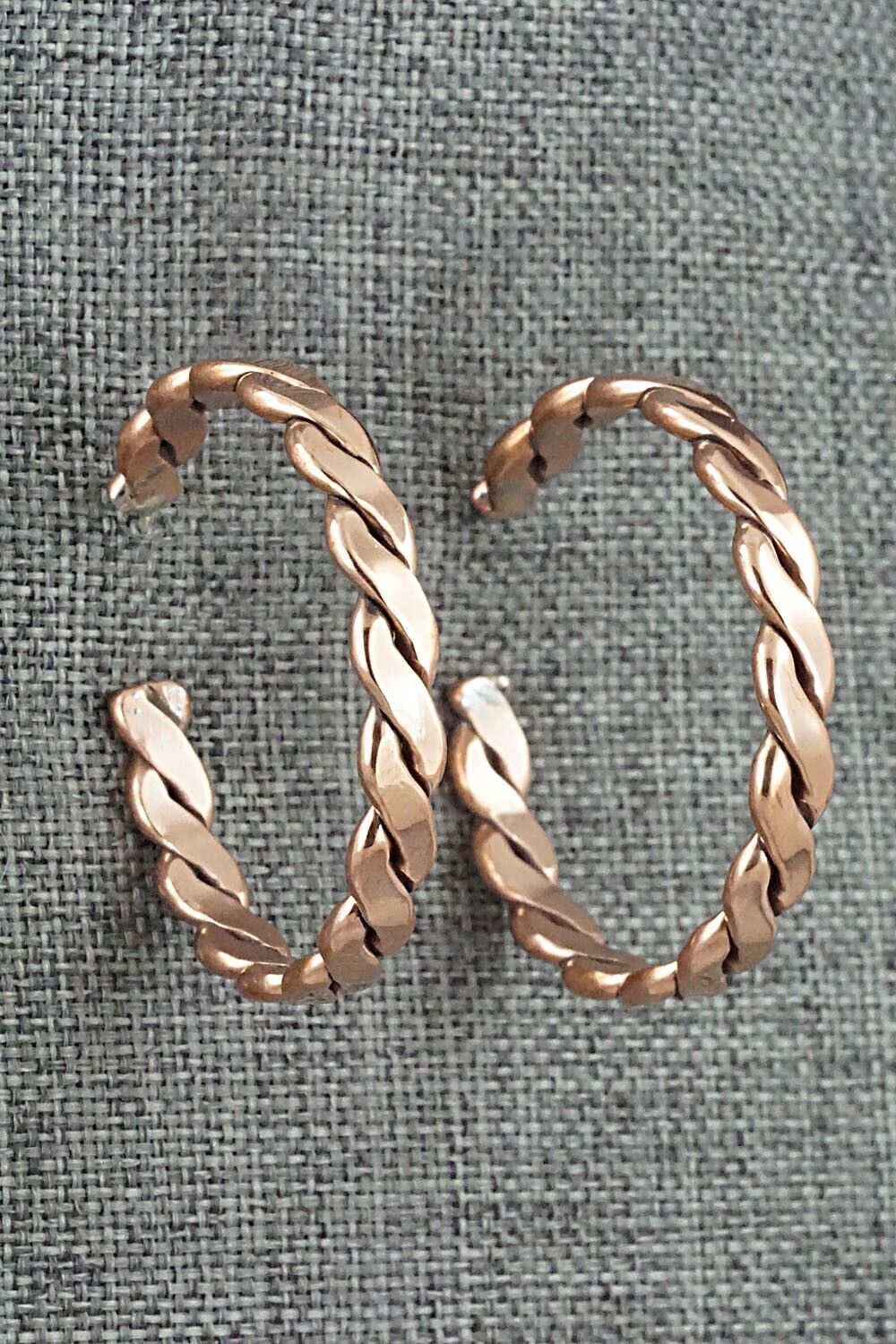 Copper Hoop Earrings - Elaine Tahe