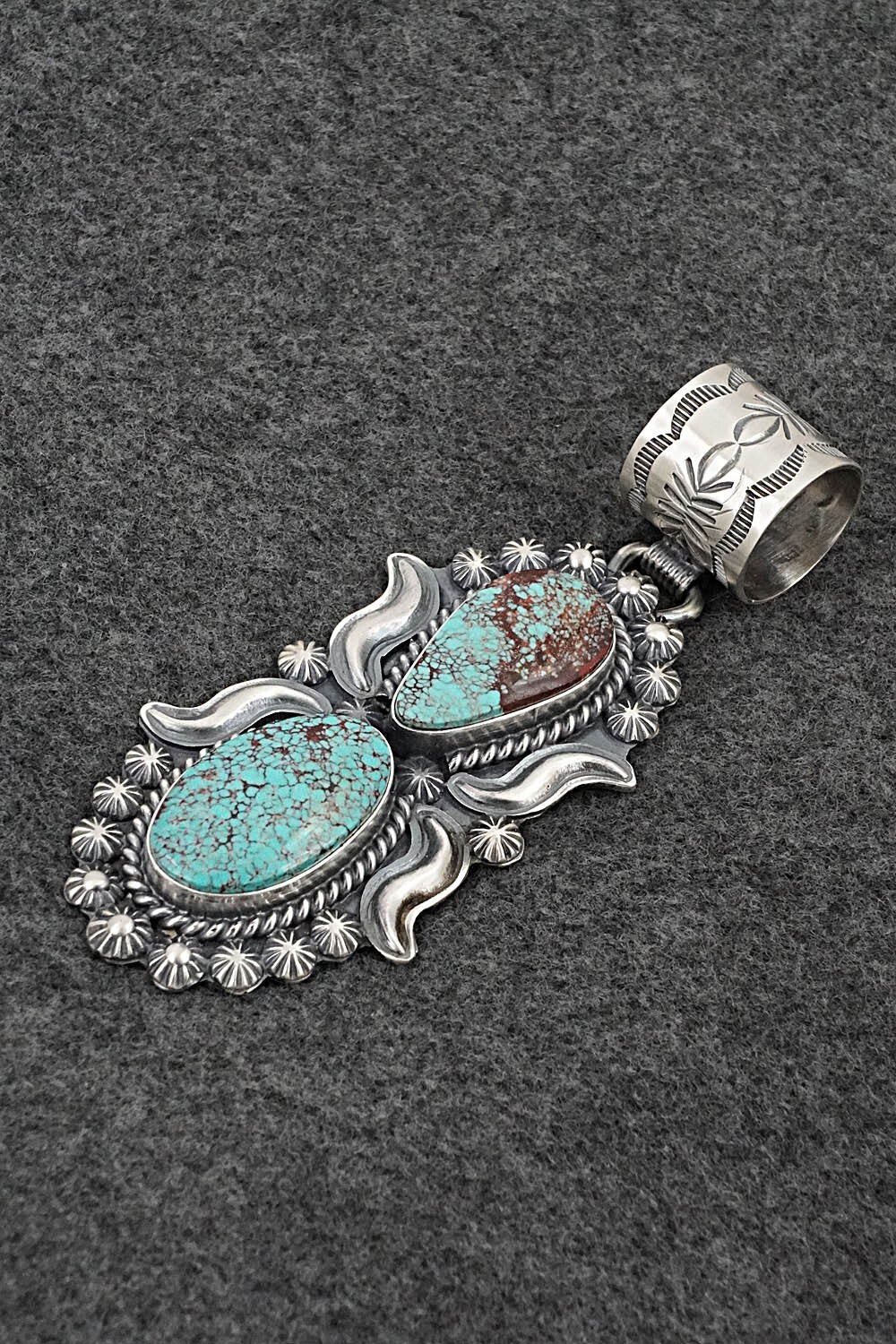 Turquoise & Sterling Silver Pendant - Raymond Delgarito