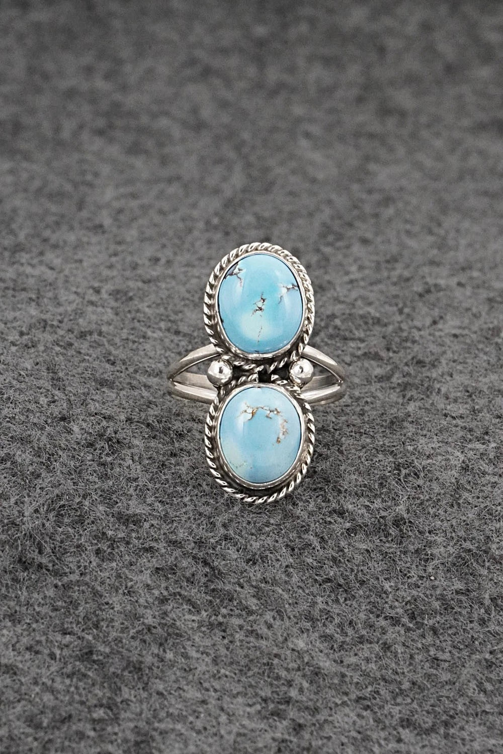 Turquoise & Sterling Silver Ring - Eugene Gruber - Size 7