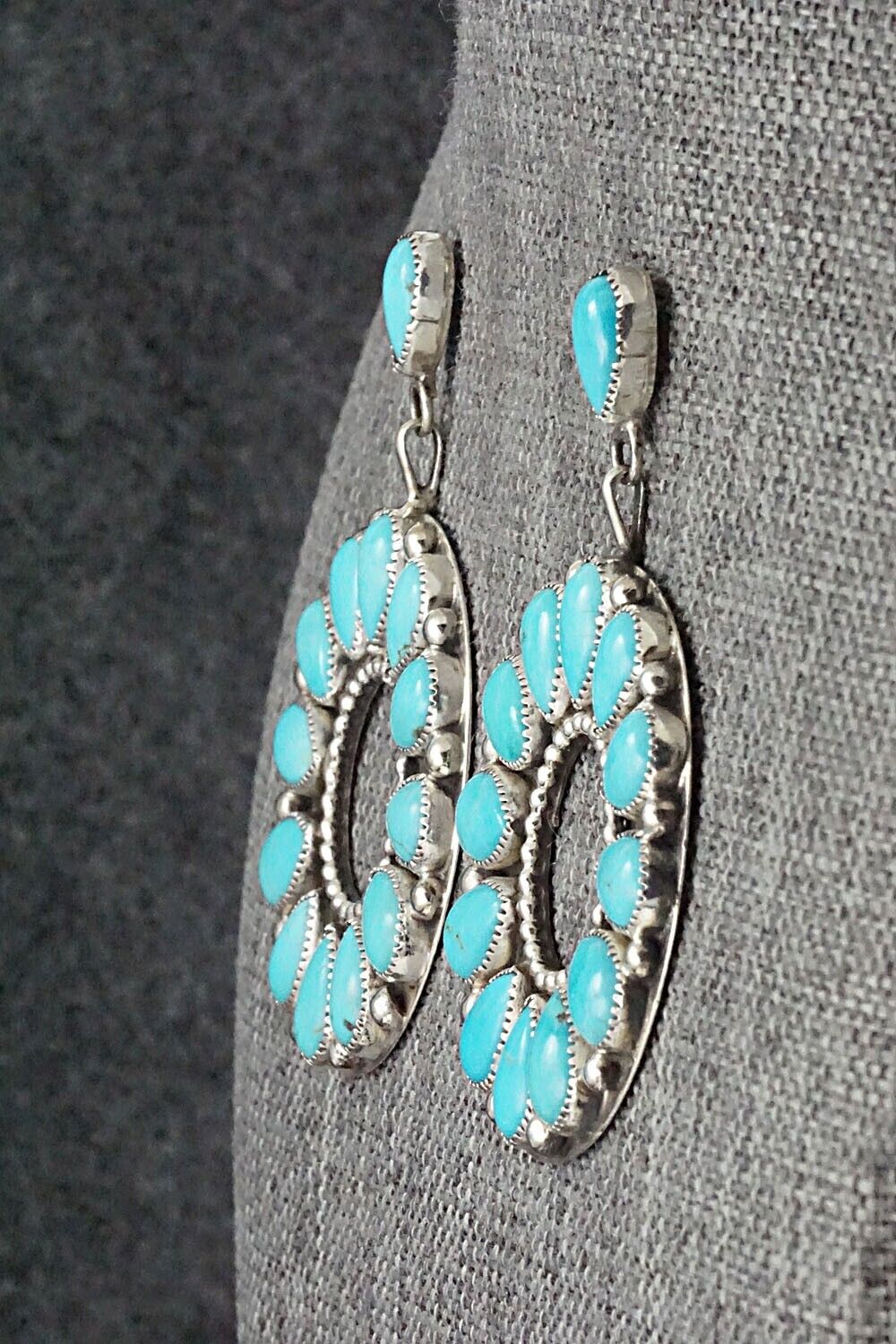 Turquoise & Sterling Silver Earrings - Anthony Skeets