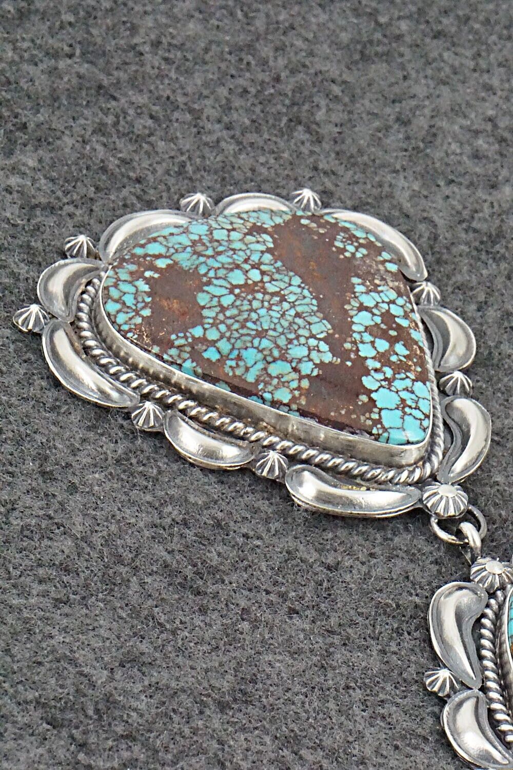 Turquoise & Sterling Silver Pendant - Raymond Delgarito