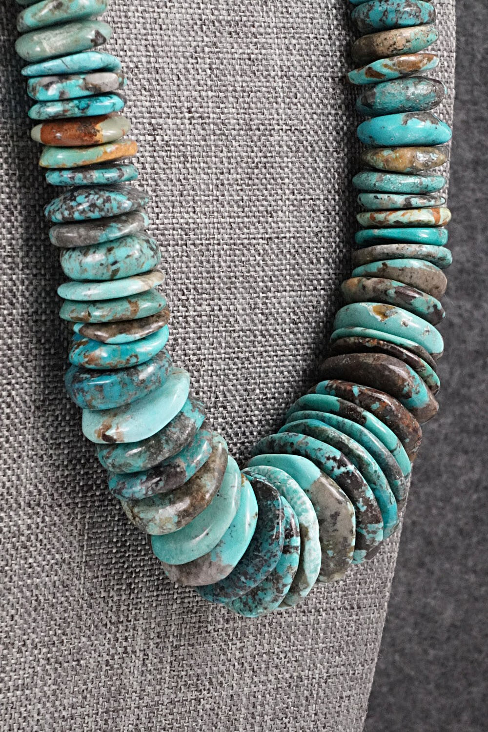 Turquoise & Sterling Silver Necklace 21" - Doreen Jake