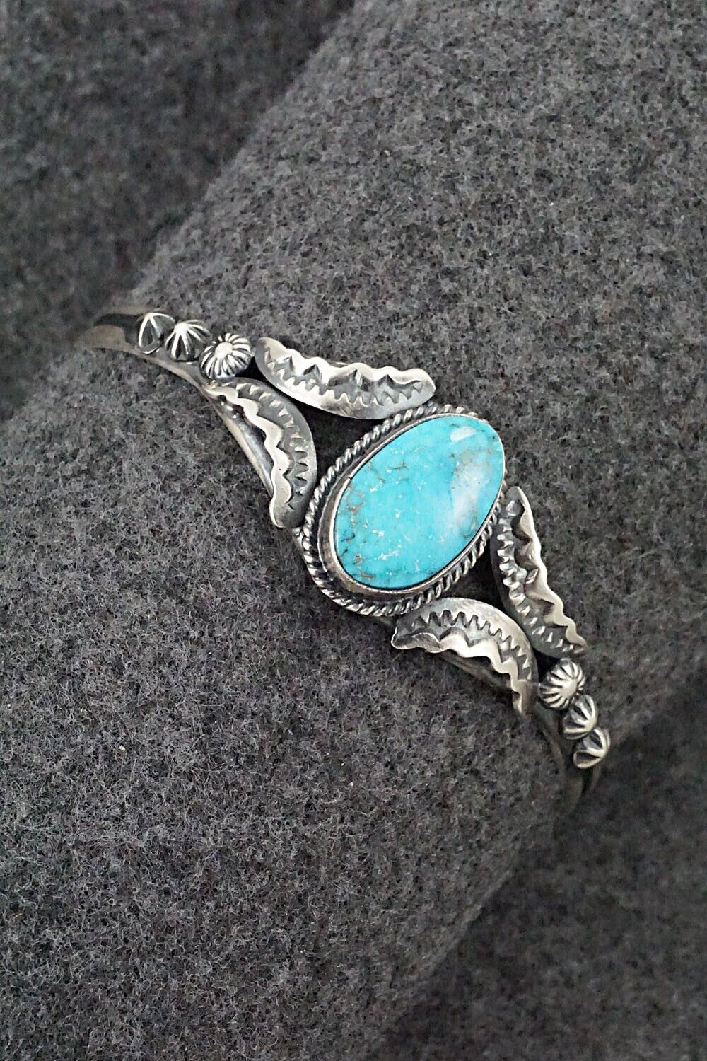 Turquoise & Sterling Silver Bracelet - Gilbert Tom