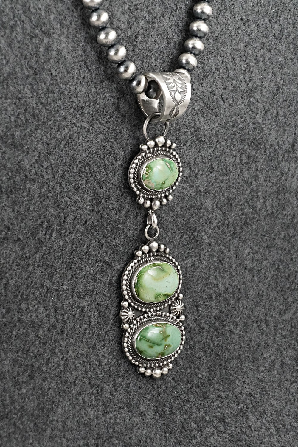 Turquoise & Sterling Silver Necklace - Tom Lewis