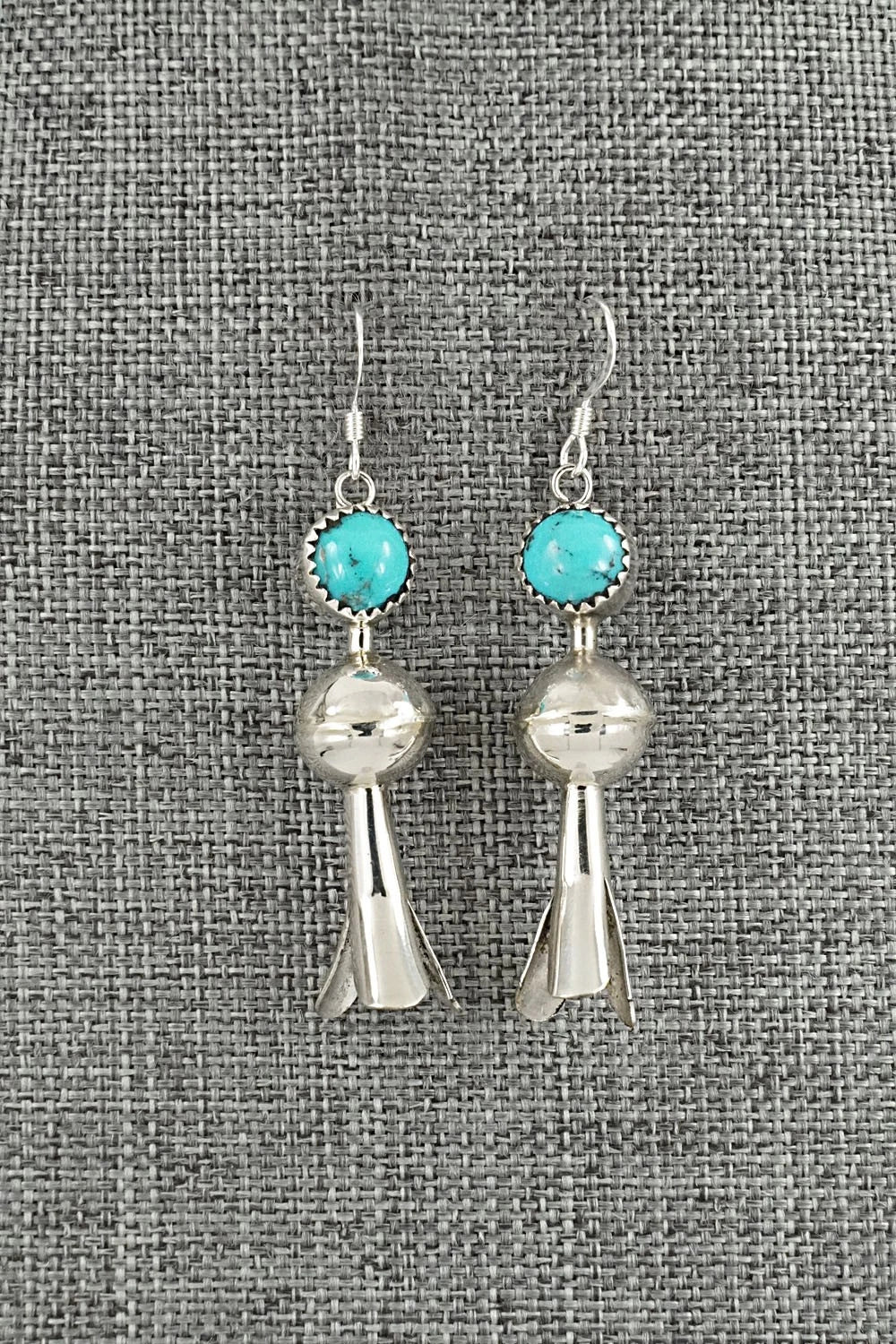 Turquoise & Sterling Silver Blossom Earrings - Emily Tsosie