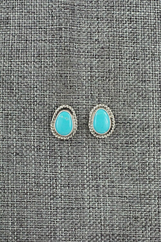 Turquoise & Sterling Silver Earrings - B. Begay