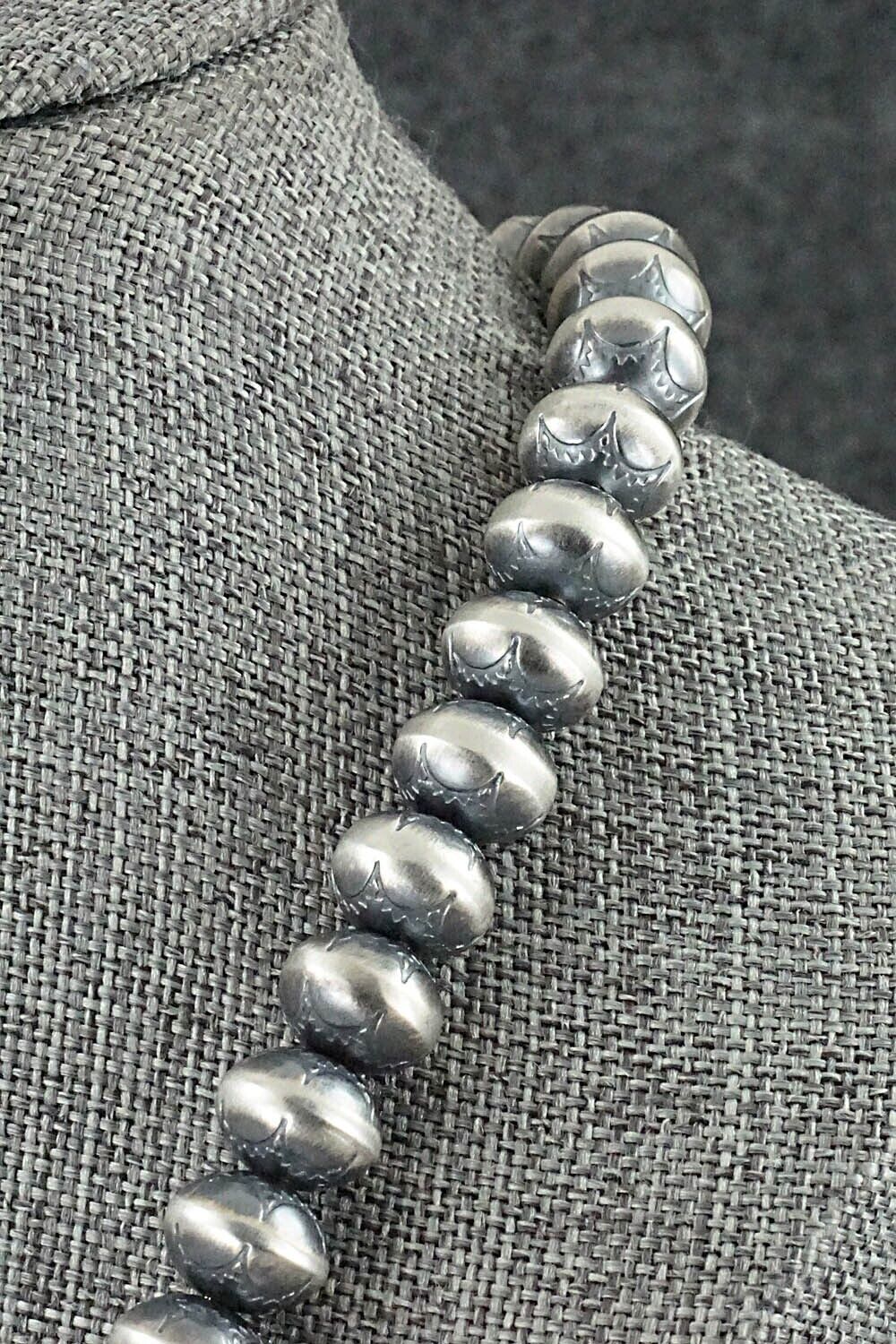 Sterling Silver Navajo Pearl Necklace 24" - Bryannen Halwood