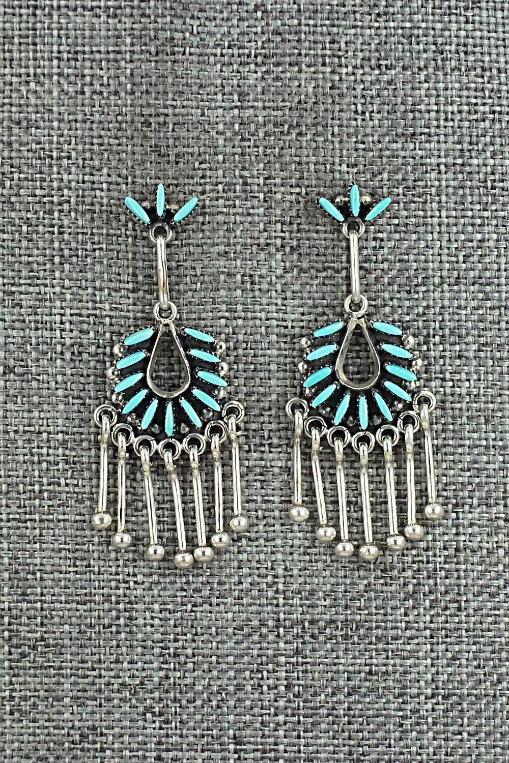Turquoise & Sterling Silver Earrings - Mildred Ukestine