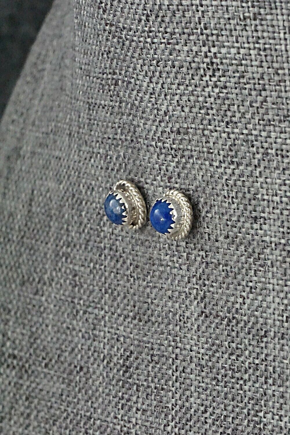 Lapis & Sterling Silver Earrings - Esther White