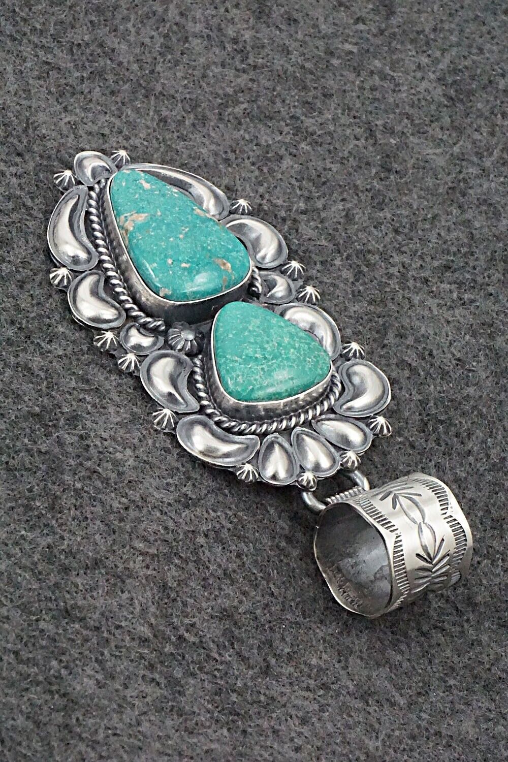 Turquoise & Sterling Silver Pendant - Raymond Delgarito