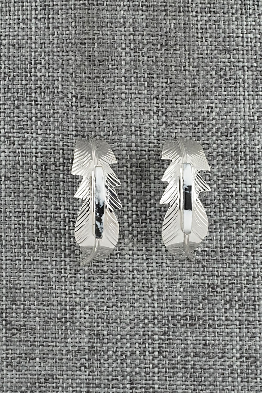 White Buffalo & Sterling Silver Earrings - Alan Barney