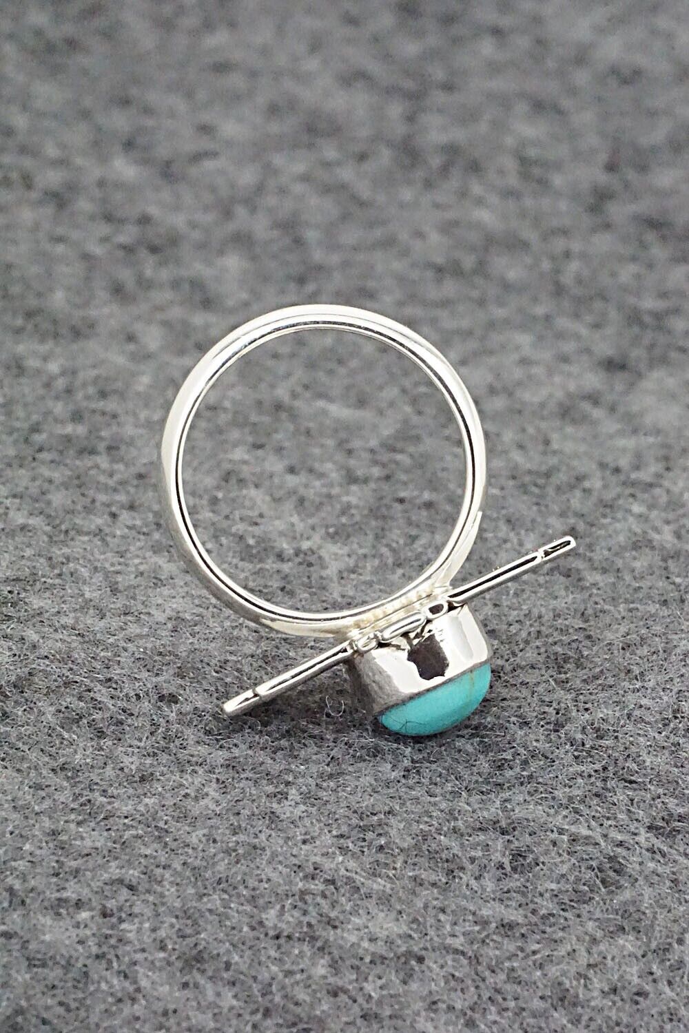 Turquoise and Sterling Silver Ring - Raymond Coriz - Size 7