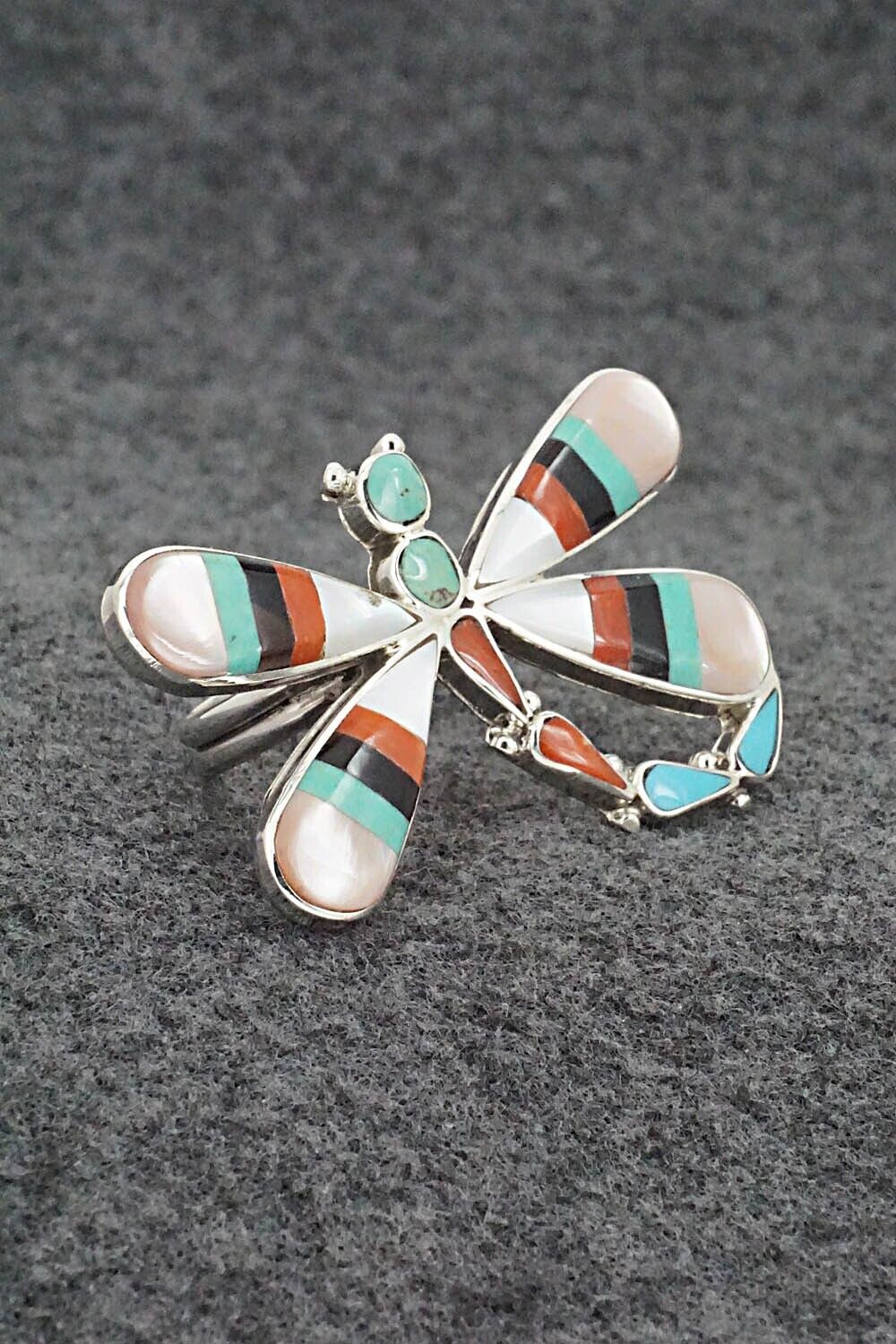Multi-Stone & Sterling Silver Ring - Angus Ahiyite - Size 9