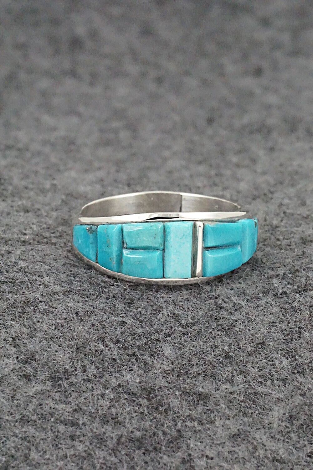 Turquoise & Sterling Silver Ring - Edison Yazzie - Size 12.75