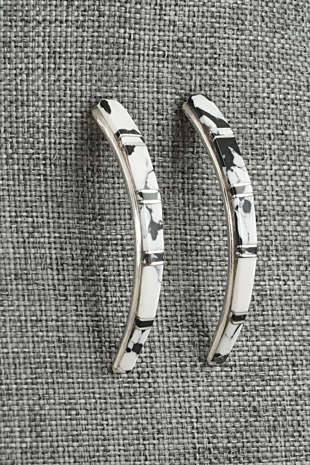 White Buffalo & Sterling Silver Earrings - Terrance Panteah