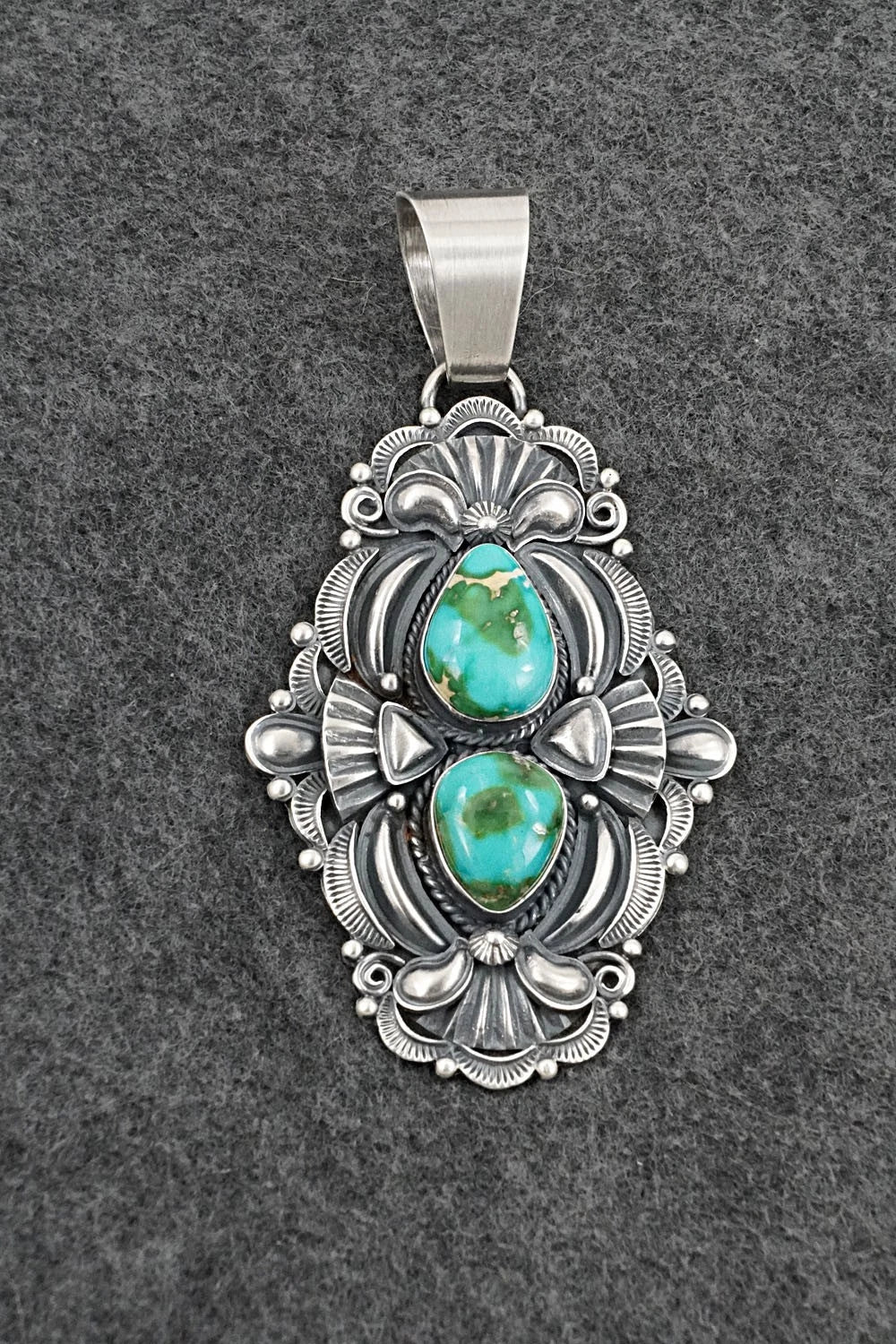Turquoise and Sterling Silver Pendant - Derrick Gordon