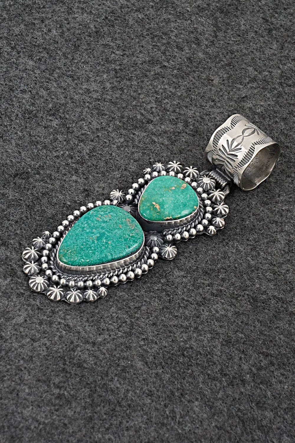 Turquoise & Sterling Silver Pendant - Raymond Delgarito