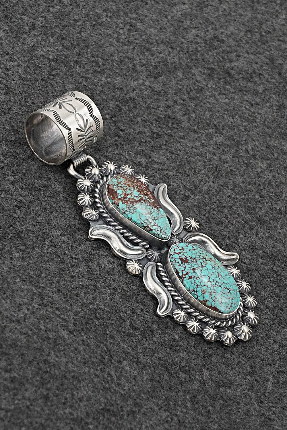 Turquoise & Sterling Silver Pendant - Raymond Delgarito