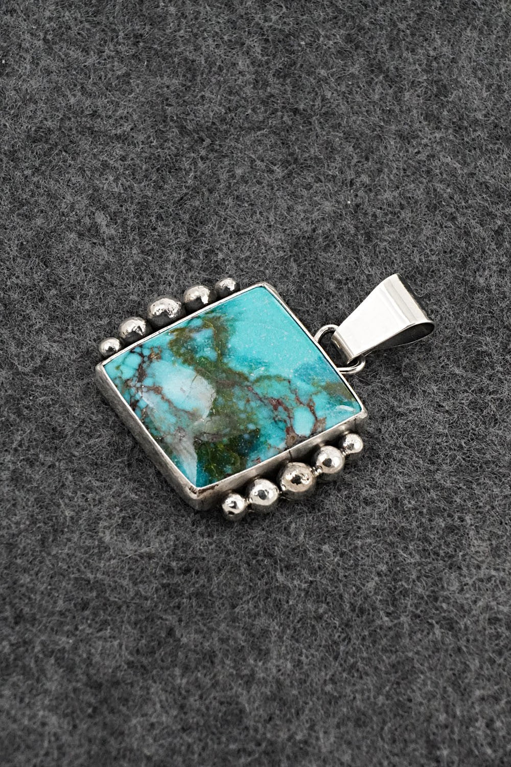 Turquoise & Sterling Silver Pendant - Eugene Gruber