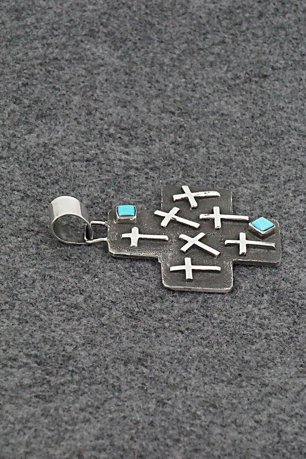 Turquoise & Sterling Silver Pendant - Ernest Rangel