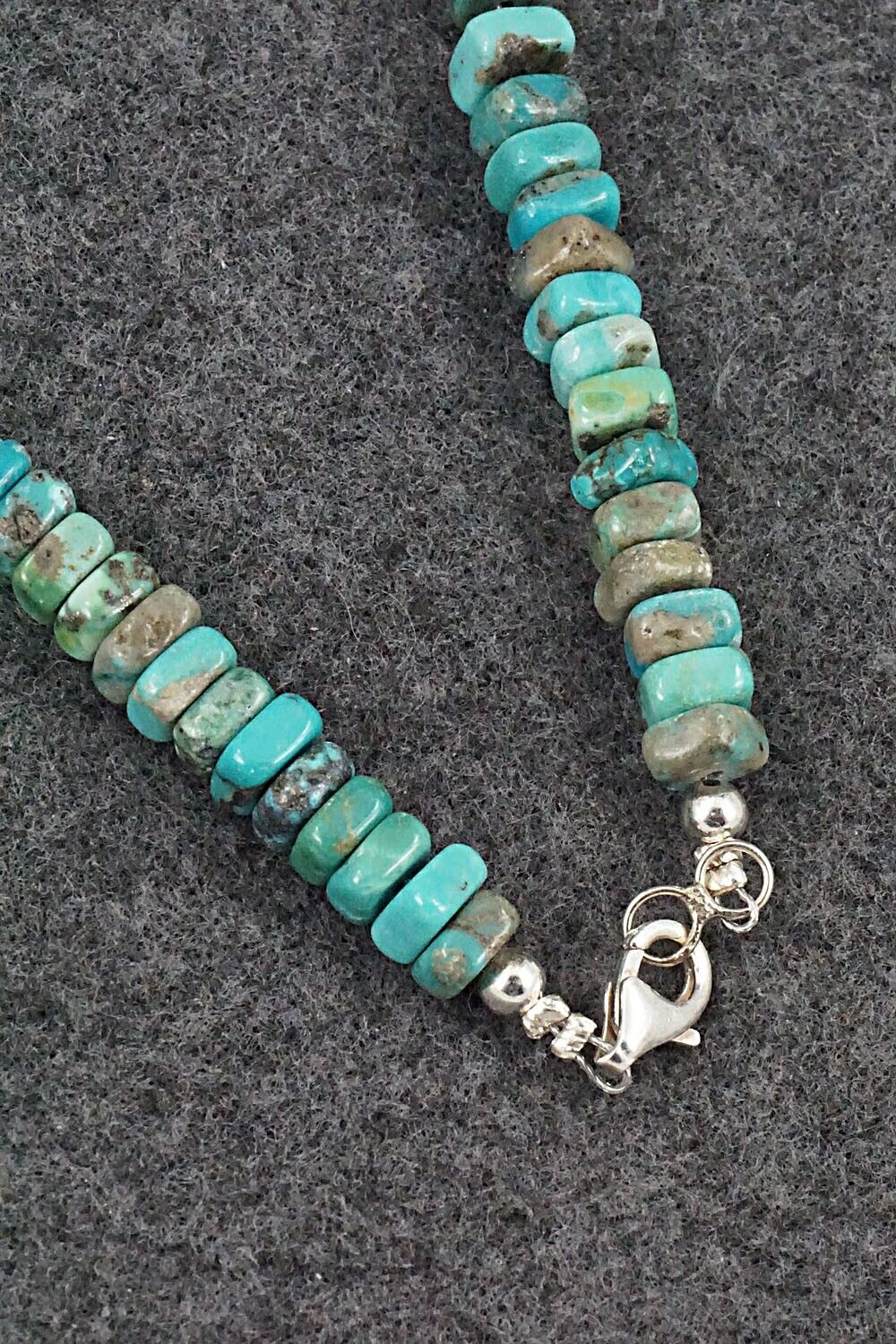 Turquoise & Sterling Silver Necklace 18" - Doreen Jake