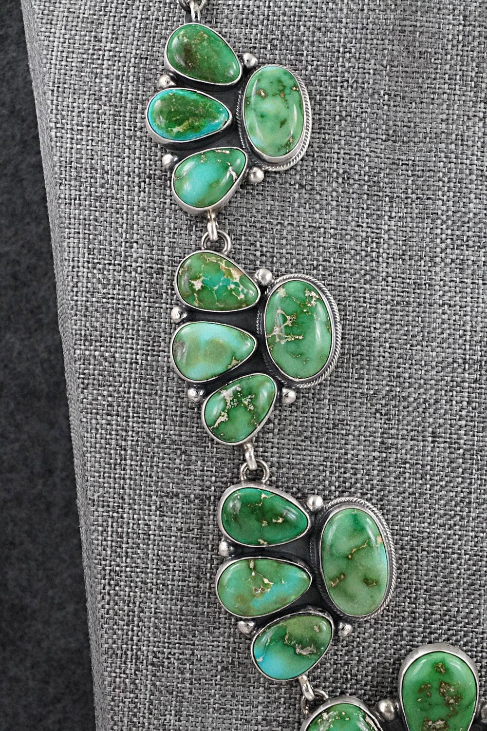Turquoise & Sterling Silver Necklace and Earrings Set - Darrin Livingston