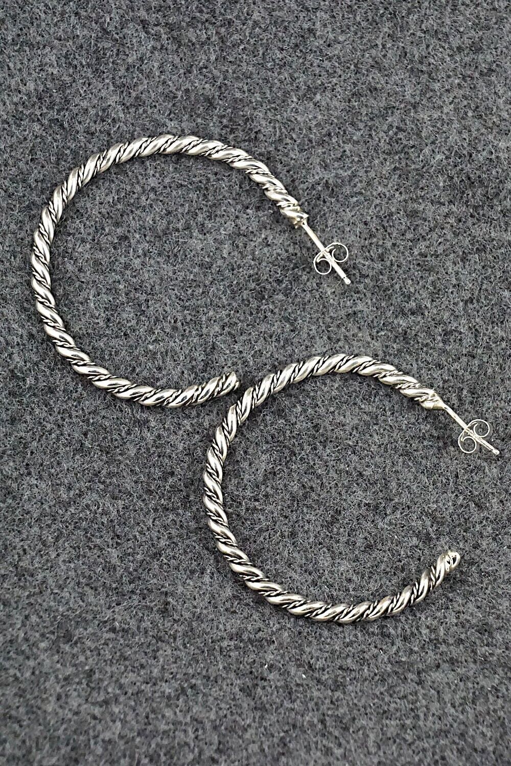 Sterling Silver Hoop Earrings - Elaine Tahe