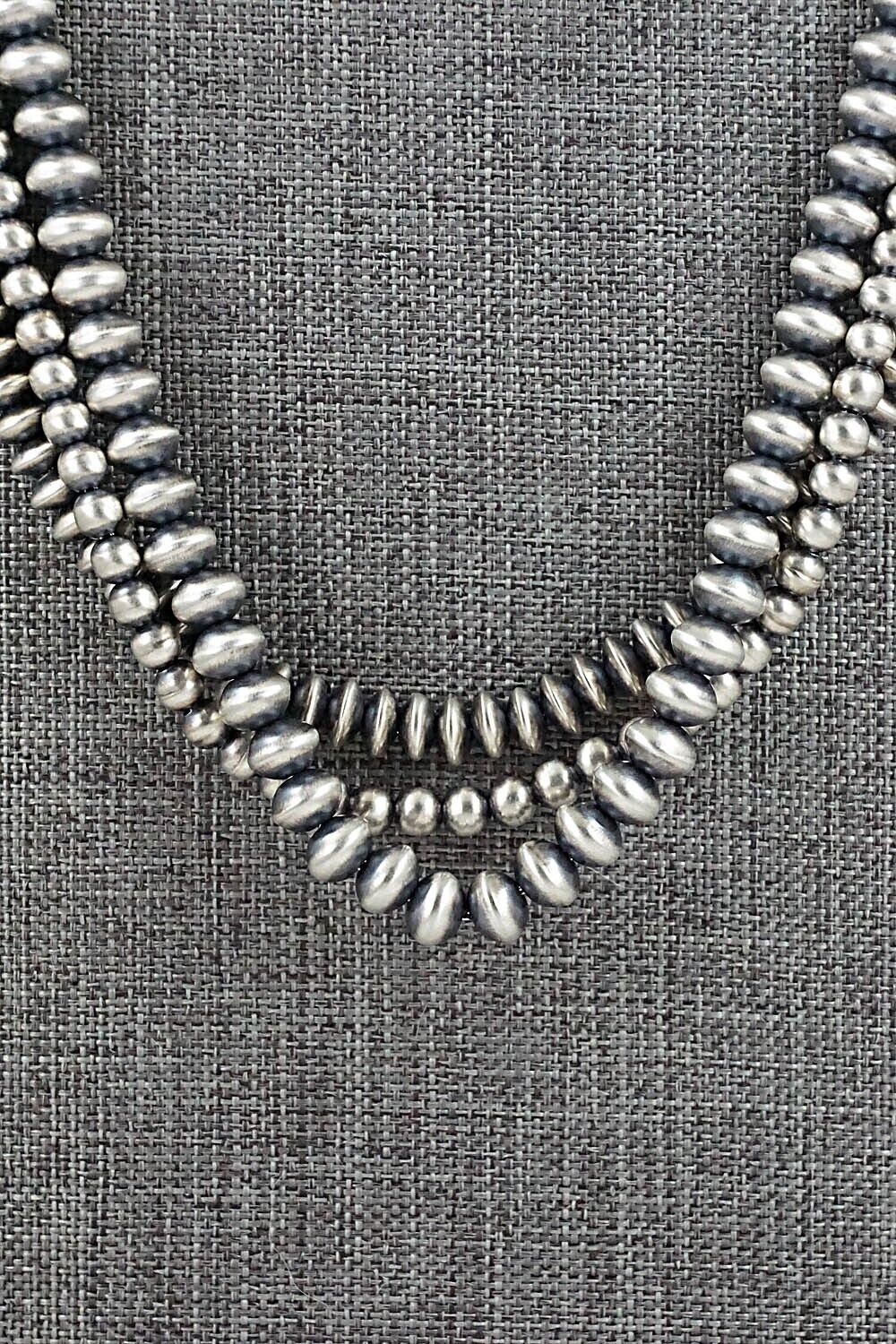 Sterling Silver Navajo Pearl Necklace 18" - Dorinda Mariano