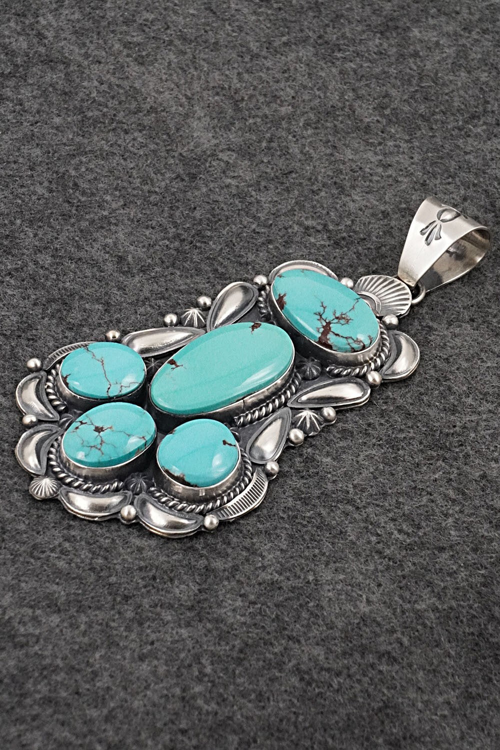 Turquoise & Sterling Silver Pendant - Raymond Delgarito