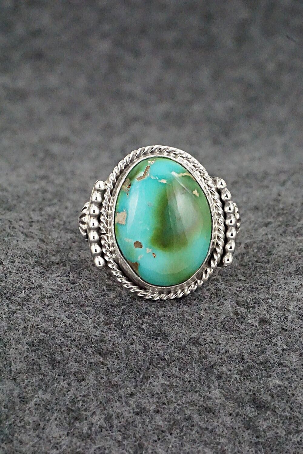 Turquoise & Sterling Silver Ring - Andrew Vandever - Size 8