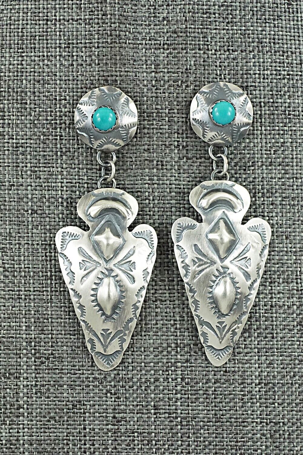 Turquoise & Sterling Silver Earrings - Tim Yazzie