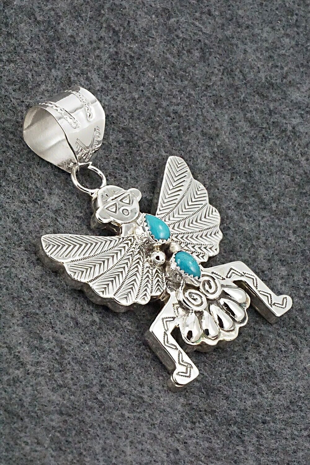 Turquoise & Sterling Silver Pendant - Alanzo Mariano