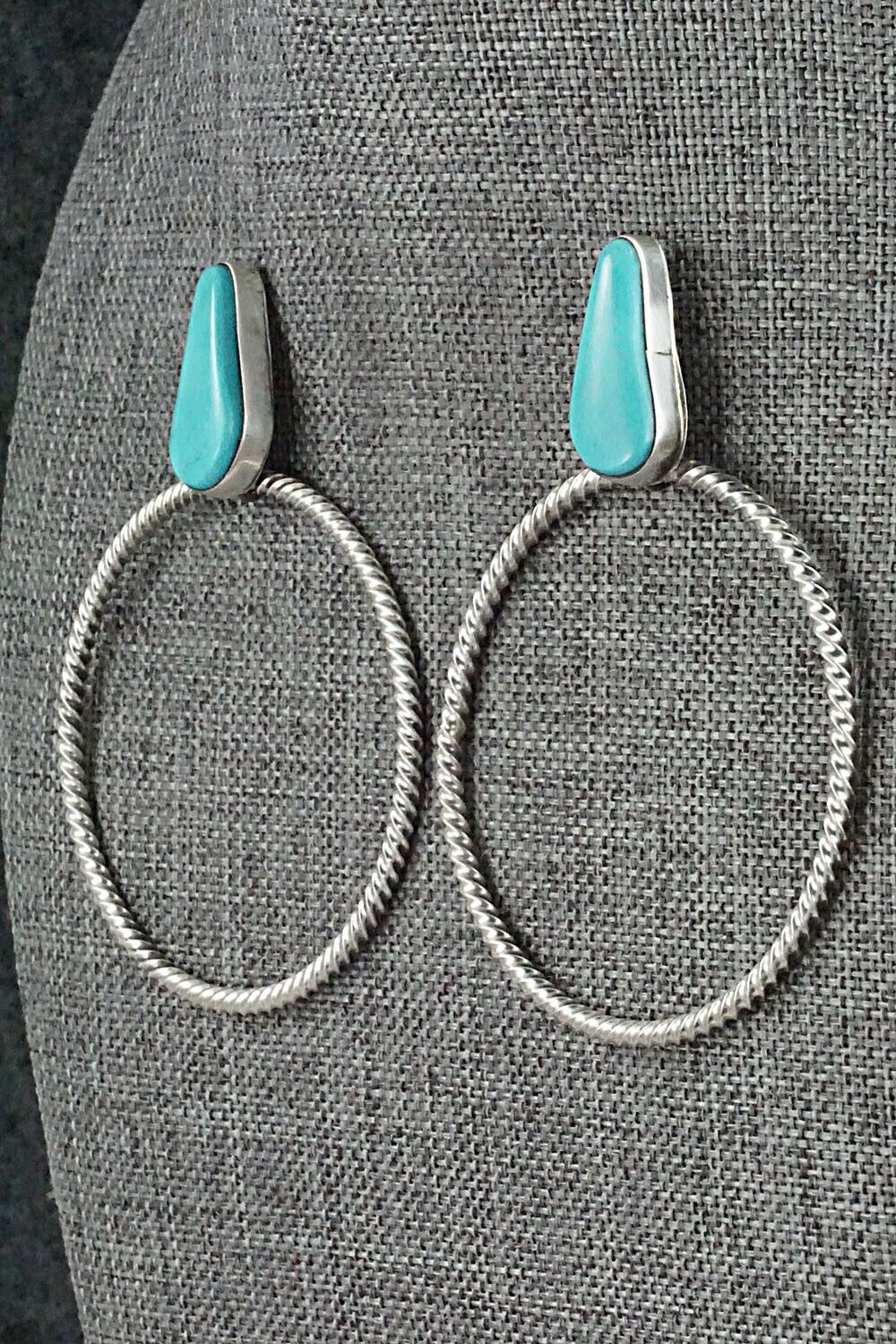 Turquoise & Sterling Silver Earrings - Verley Betone