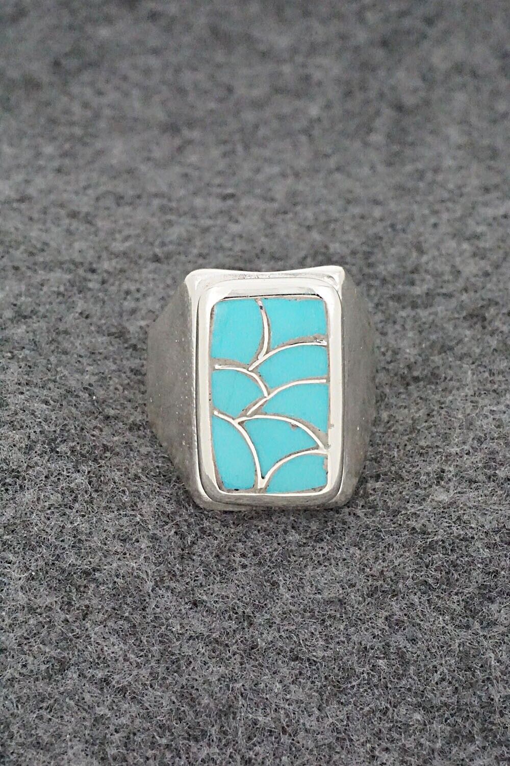 Turquoise & Sterling Silver Ring - Orena Leekya - Size 10.5