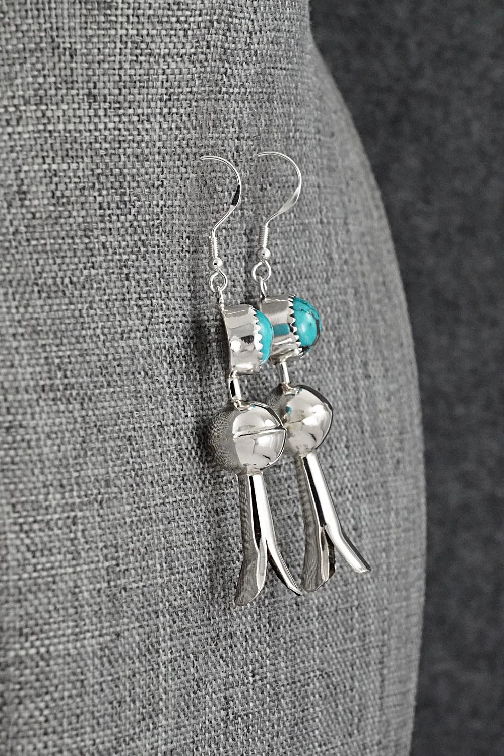 Turquoise & Sterling Silver Blossom Earrings - Emily Tsosie
