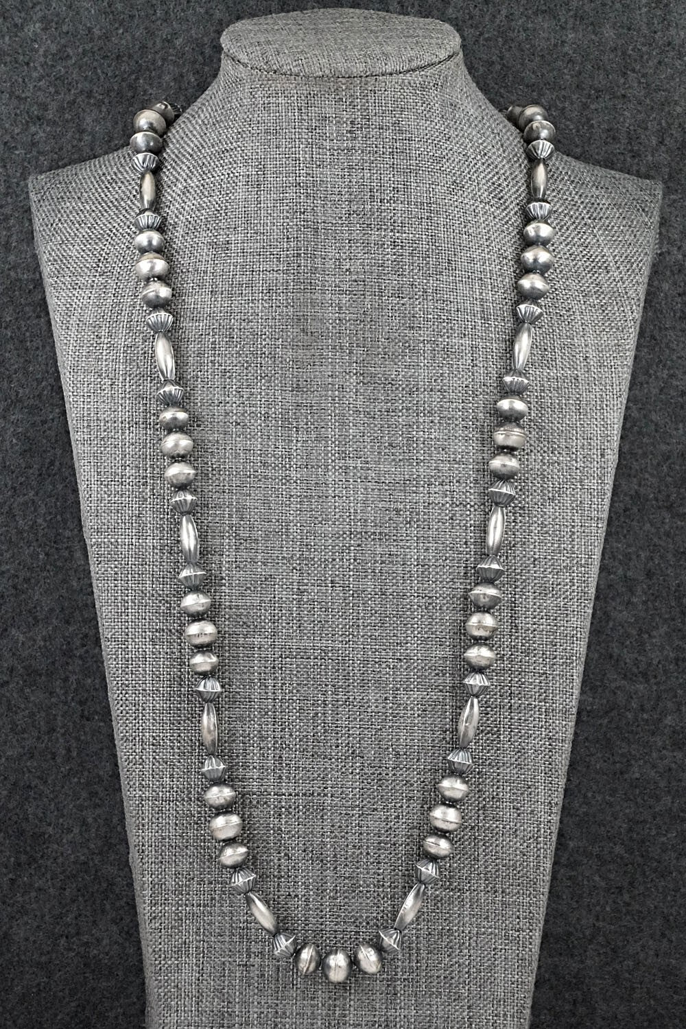 Sterling Silver Navajo Pearl Necklace 26" - Vintage