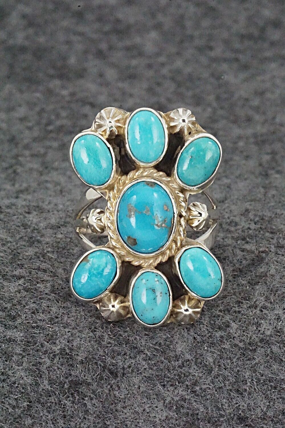 Turquoise & Sterling Silver Ring - Roberta Begay - Size 8