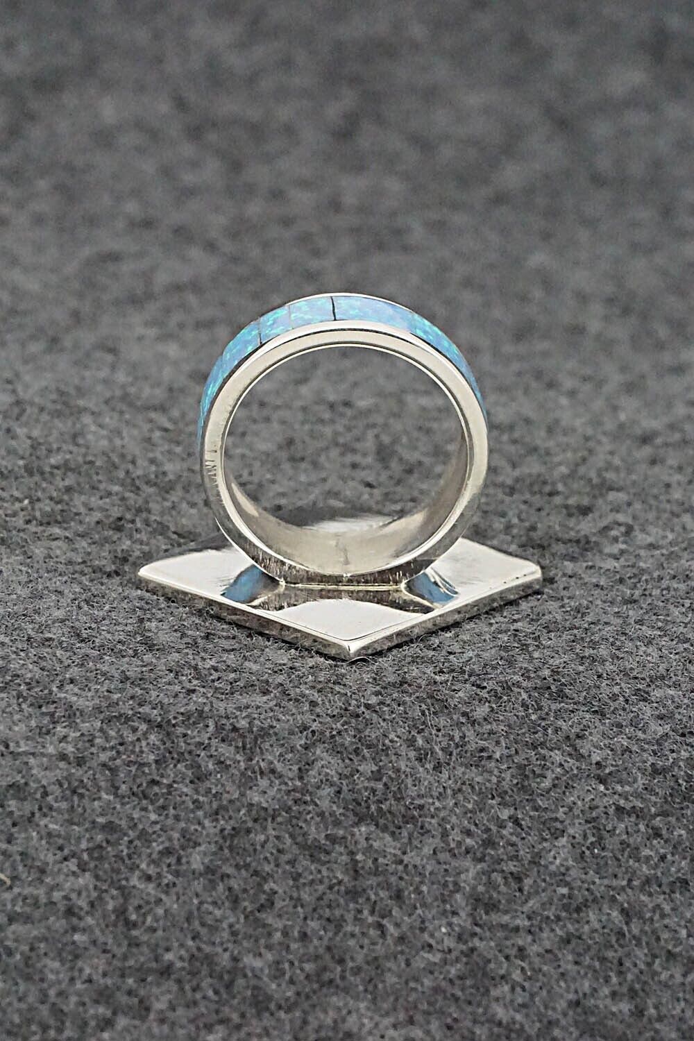 Opalite & Sterling Silver Inlay Ring - Elliot Coonsis - Size 9
