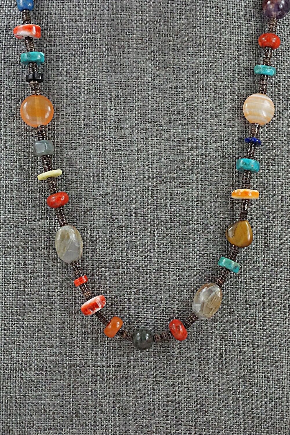 Multi-Stone and Sterling Silver Necklace - Helen Tsosie