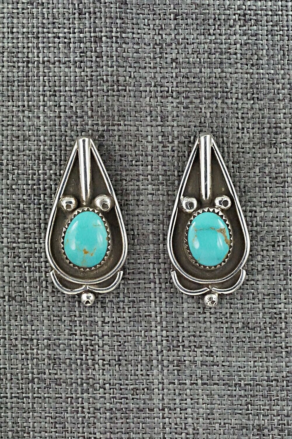 Turquoise and Sterling Silver Earrings - Priscilla Reeder