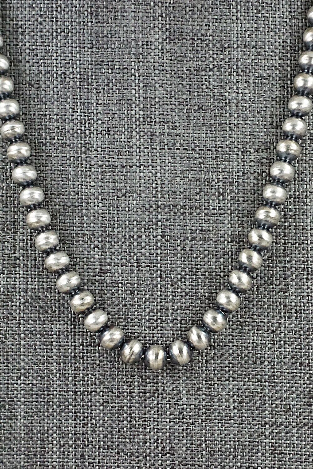 Sterling Silver Navajo Pearl Necklace 18" - Dorinda Mariano