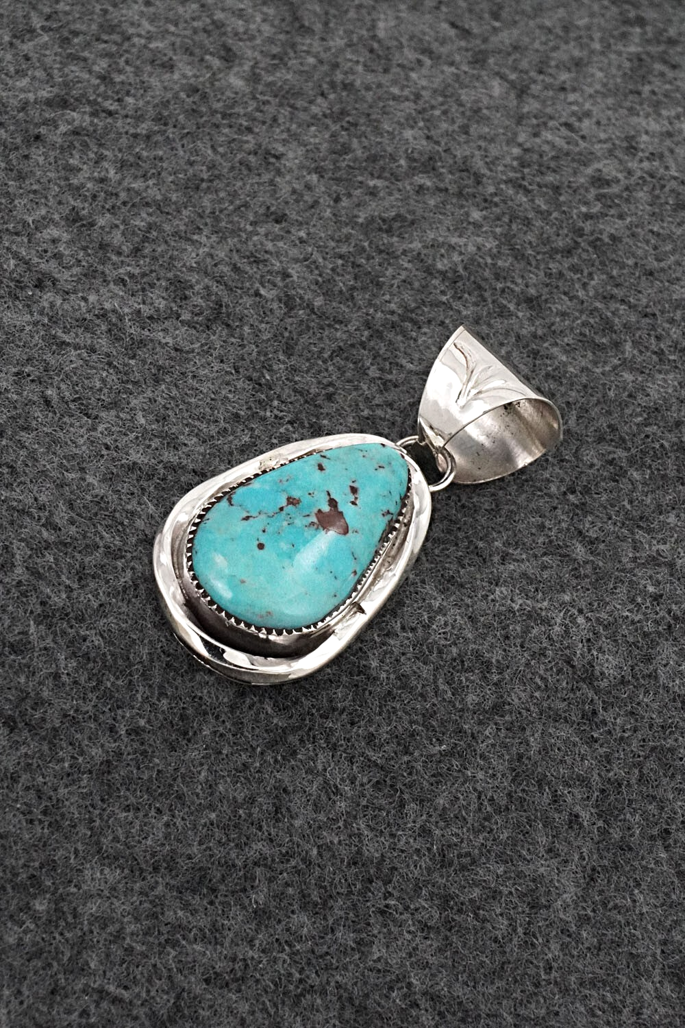 Turquoise & Sterling Silver Pendant - Ernest Hawthorne